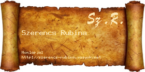 Szerencs Rubina névjegykártya